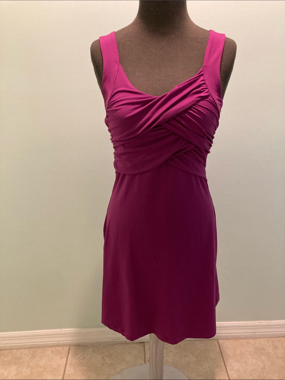 Sleeveless Fuchsia Twist-Front Dress